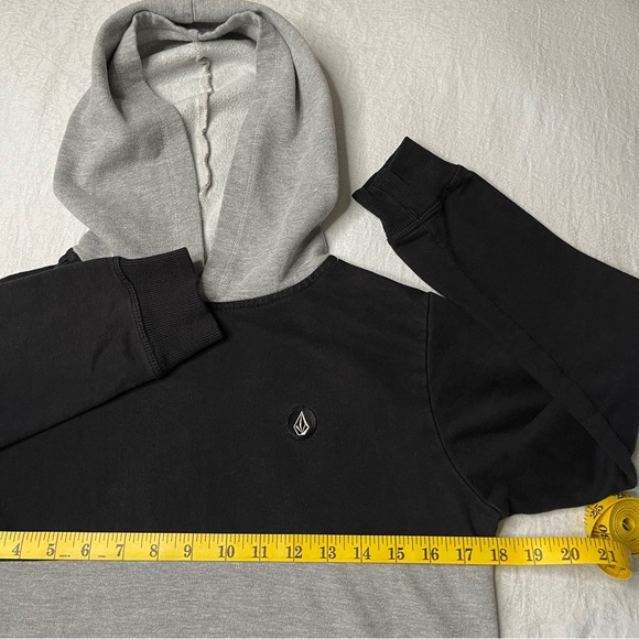 Volcom Style Name (Contrast PO FLC) Kid Black Long Sleeve Pullover Hoodie Size M - Picture 7 of 10
